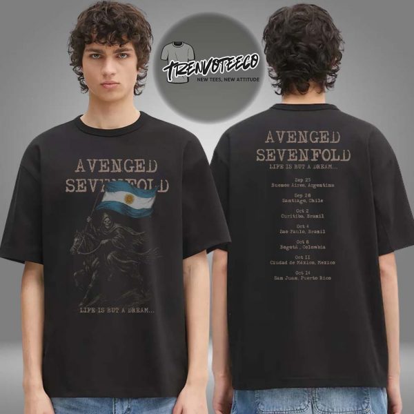Avenged Sevenfold Argentina 2025 Life Is But A Dream Two Sided Unisex T-Shirt