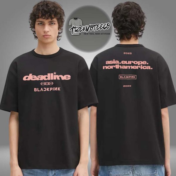 BLACKPINK Deadline World Tour 2025-2026 Continent Logo Two Sided Unisex  T-Shirt
