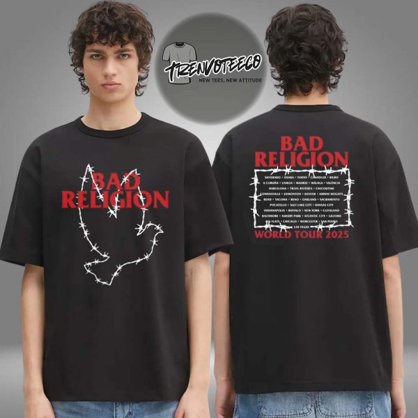 Bad Religion New Merch 2025 Barred Dove Two Sided Unisex T-Shirt