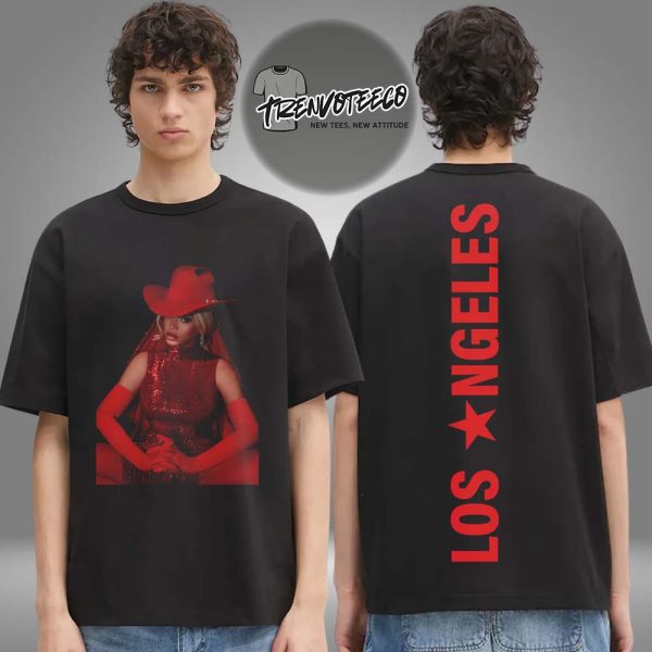 Beyonce Cowboy Carter Tour 2025 Los Angeles Exclusive Two Sided Unisex T-Shirt