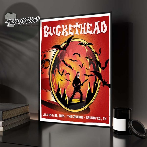 Buckethead At The Caverns In Grundy CO. TN On July 25 26 2025 Home Decor Poster Canvas