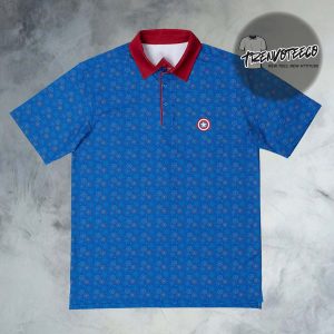 Captain America Stars Stripes And Shields RSVLTS Collection 2025 Polo Shirt