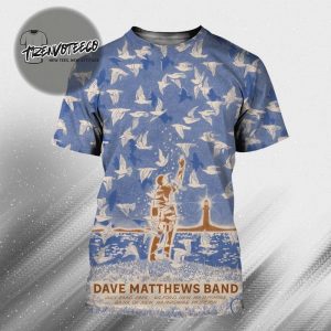 Dave Matthews Band Poster Music At Bank Of New Hampshire Pavilion In Gilford NH On July 23 2025 All Over Print Shirt