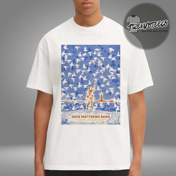 Dave Matthews Band Poster Music At Bank Of New Hampshire Pavilion In Gilford NH On July 23 2025 Unisex T-Shirt