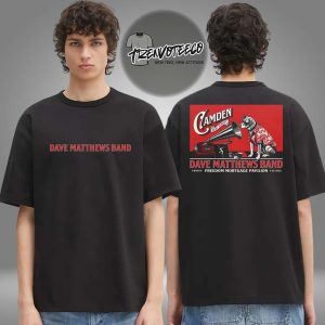 Dave Matthews Band Poster Music At Freedom Mortgage Pavilion In Camden New Jersey On July 25 2025 Two Sided Unisex T-Shirt