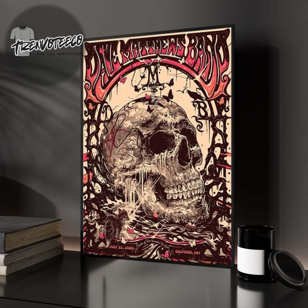 Dave Matthews Band Poster Show At Gilford NH On July 22 2025 Home Decor Poster Canvas