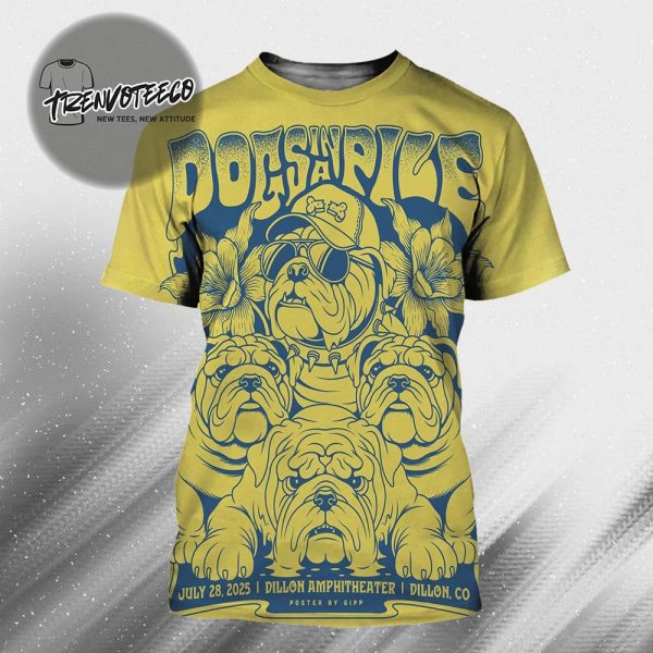 Dogs In A Pile At Dillon Amphitheater In Dillon CO On July 28 2025 Poster Art By Gipp All Over Print Shirt