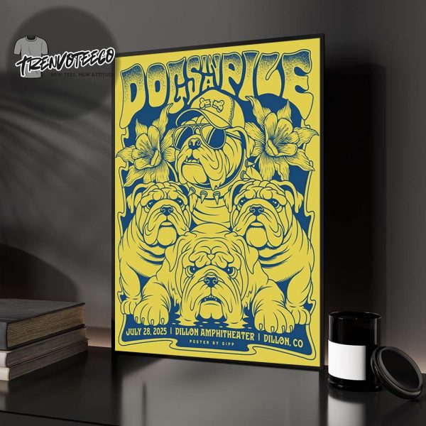 Dogs In A Pile At Dillon Amphitheater In Dillon CO On July 28 2025 Poster Art By Gipp Home Decor Poster Canvas