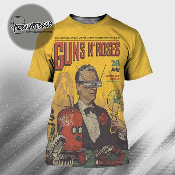 Guns N Roses Luxembourg City LU Poster Show On July 28 2025 Guns N Roses Was Here All Over Print Shirt