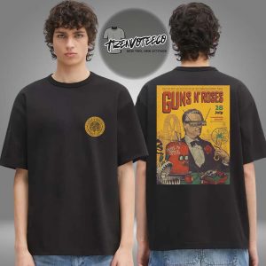 Guns N Roses Luxembourg City LU Poster Show On July 28 2025 Guns N Roses Was Here Two Sided Unisex T-Shirt
