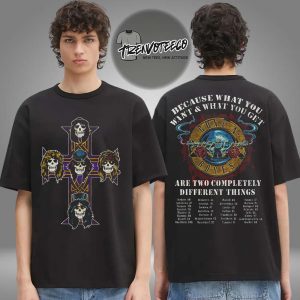 Guns N Roses Vintage Cross World Tour 2025 Two Sided Unisex T-Shirt