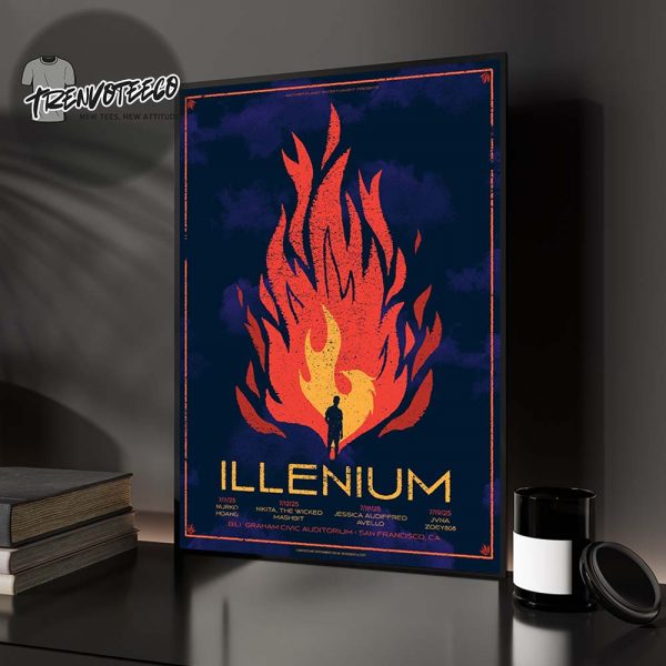 Illenium At Bill Graham Civic Auditorium In San Francisco CA On July 11, 12, 18, 19, 2025 Schedule Home Decor Poster Canvas