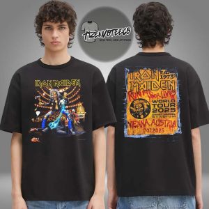 Iron Maiden Run For Your Lives World Tour 2025 At Ernst Happel Stadium In Venna Austria On July 17 2025 Two Sided Unisex T-Shirt