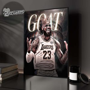 King of the Court LeBron James Crowned GOAT in Epic Fan Art Home Decor Poster Canvas