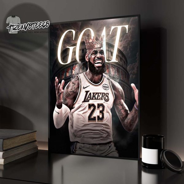 King of the Court LeBron James Crowned GOAT in Epic Fan Art Home Decor Poster Canvas