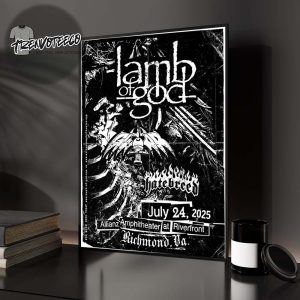 Lamb Of God Event Poster At Allianz Amphitheater At Riverfront In Richmond VA On July 24 2025 Home Decor Poster Canvas