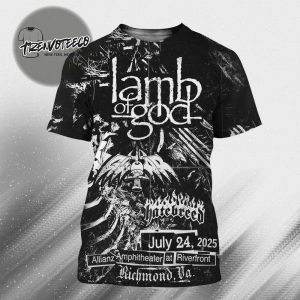 Lamb Of God Event Poster At Allianz Amphitheater At Riverfront In Richmond VA On July 24 2025 All Over Print Shirt