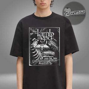 Lamb Of God Event Poster At Allianz Amphitheater At Riverfront In Richmond VA On July 24 2025 Unisex T-Shirt