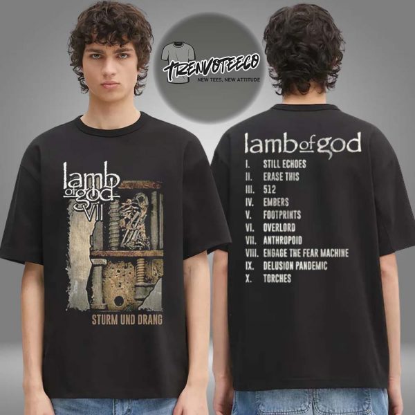 Lamb Of God Sturm Und Drang Tracklist Vintage Two Sided Unisex T-Shirt