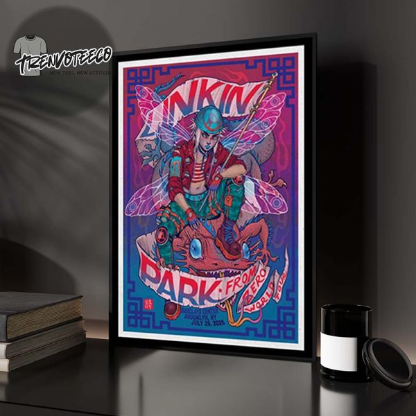 Linkin Park From Zero World Tour 2025 At Barclays Center In Brooklyn Ny On July 29 2025 Home Decor Poster Canvas