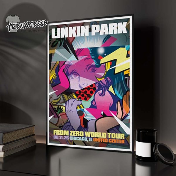 Linkin Park From Zero World Tour 2025 At United Center In Chicago IL On August 11 2025 Home Decor Poster Canvas