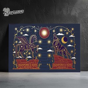 Mumford And Sons Full Show Combined Poster At Red Rocks In Morrison CO On July 21-22 2025 Home Decor Poster Canvas