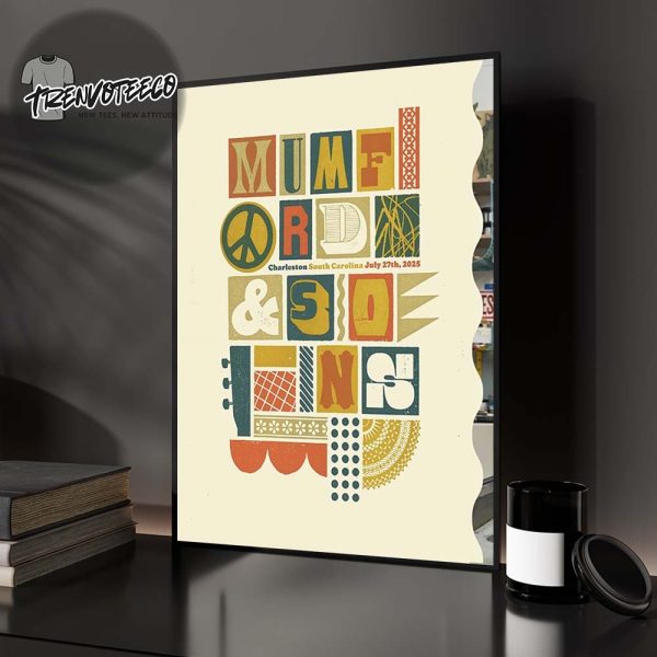 Mumford And Sons Poster Music Show At Charleston In South Carolina On July 27 2025 Home Decor Poster Canvas