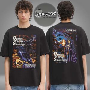 Queens Of The Stone Age Poster Night 1 And Night 2 At Src Salata In Zagreb HR On July 22 23 2025 Two Sided Unisex T-Shirt
