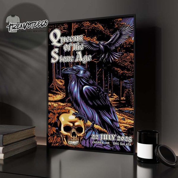 Queens Of The Stone Age Poster Night 1 At Src Salata In Zagreb HR On July 22 2025 Home Decor Poster Canvas