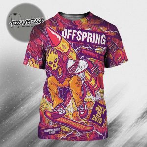 The Offspring Poster Music Show At Riverbend Music Center In Cincinnati OH On July 25 2025 All Over Print Shirt