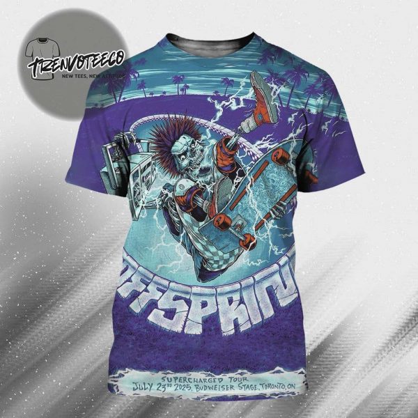 The Offspring Supercharged Tour 2025 Poster Show At Budweiser Stage In Toronto ON On July 23 2025 All Over Print Shirt