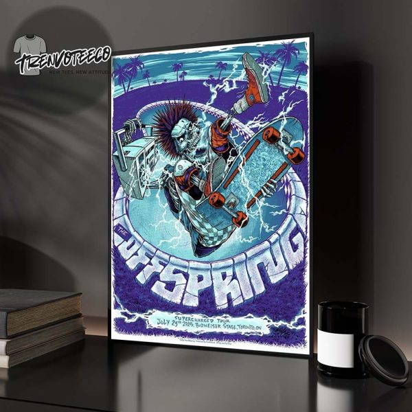 The Offspring Supercharged Tour 2025 Poster Show At Budweiser Stage In Toronto ON On July 23 2025 Home Decor Poster Canvas