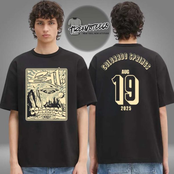 311 Band Event Merch At Colorado Springs CO On August 19 2025 Two Sided Unisex T-Shirt
