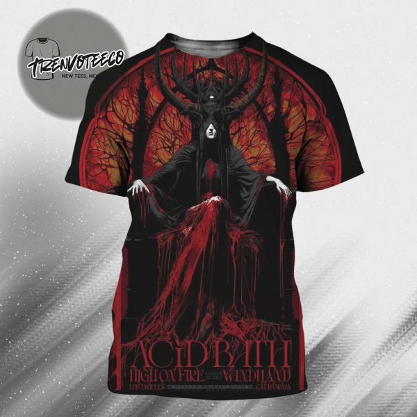 Acid Bath At Hollywood Palladium In Los Angeles CA On August 22 2025 High On Fire Wind Hand All Over Print Shirt