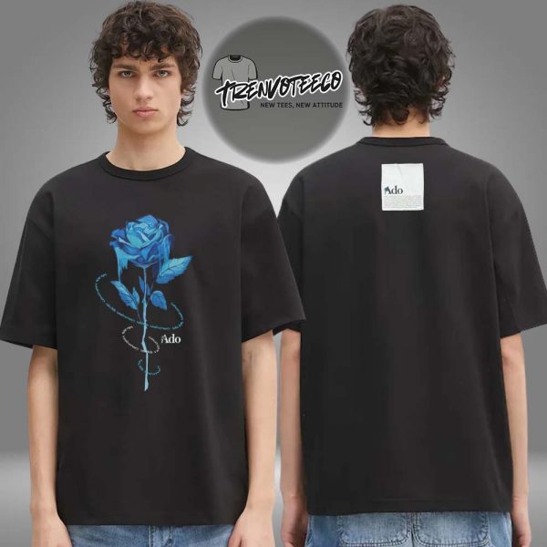 Ado 5th Anniversary Pop Up Store Blue Rose Two Sided Unisex T-Shirt