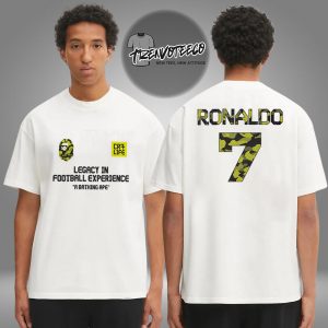 Bape x CR7 Life New Collection Legacy In Football Experience A Bathing Ape Logo Number Two Sided Unisex T-Shirt