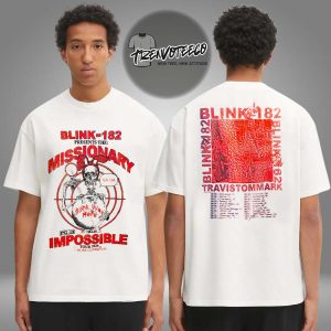 Blink 182 Missionary Impossible Tour 2025 Exclusive Merch Tour Dates Two Sided Unisex T-Shirt