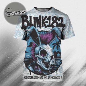 Blink 182 Poster Show At Hard Rock Live In Hollywood FL On August 28 2025 All Over Print Shirt