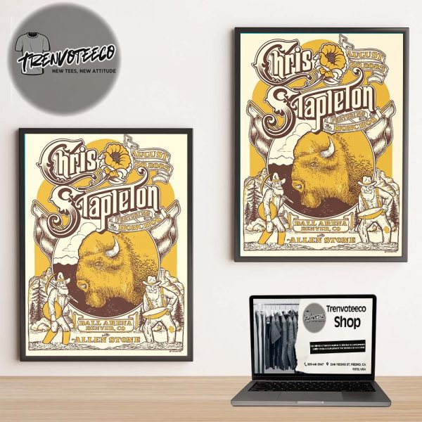 Chris Stapleton Poster Show At Ball Arena In Denver CO On August 22 2025 Home Decor Poster Canvas