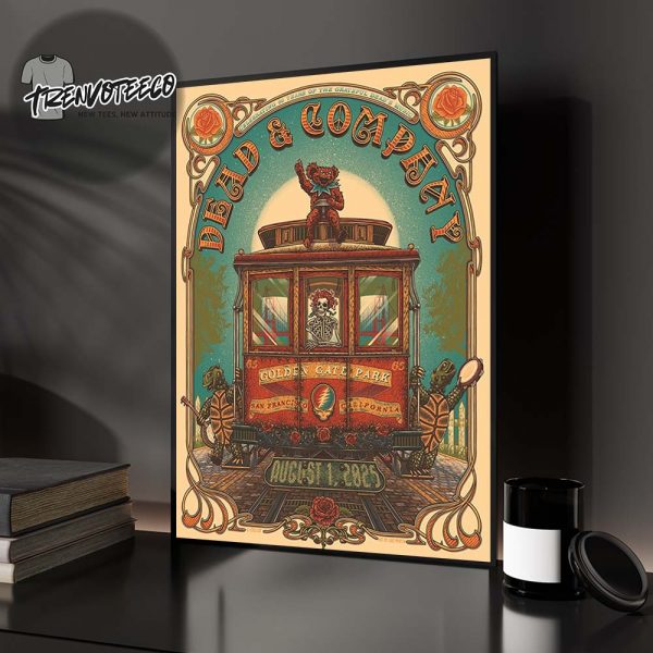 Dead And Company Concert Poster Signing At 99 Grove ST In San Francisco CA On August 1 2025 Home Decor Poster Canvas