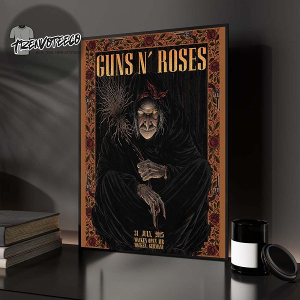 Gun N Roses Poster Show At Wacken Open Air In Wacken Germany On July 31 2025 Home Decor Poster Canvas
