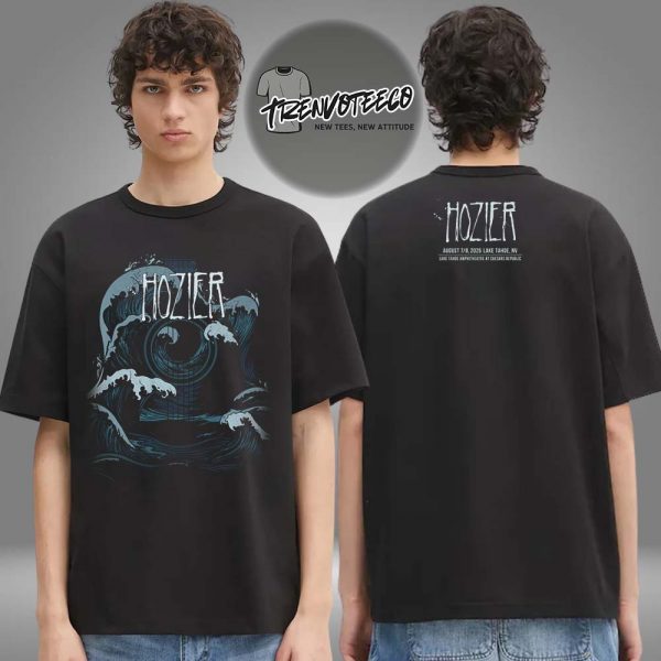 Hozier At Lake Tahoe Amphitheatre At Caesars Republic In Lake Tahoe NV On August 7 8 2025 Two Sided Unisex T-Shirt
