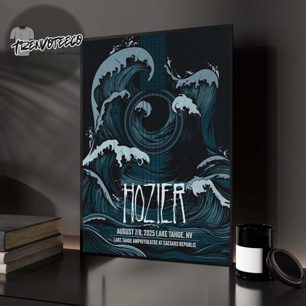 Hozier Poster Show At Lake Tahoe Amphitheatre At Caesars Republic In Lake Tahoe NV On August 7 8 2025 Home Decor Poster Canvas