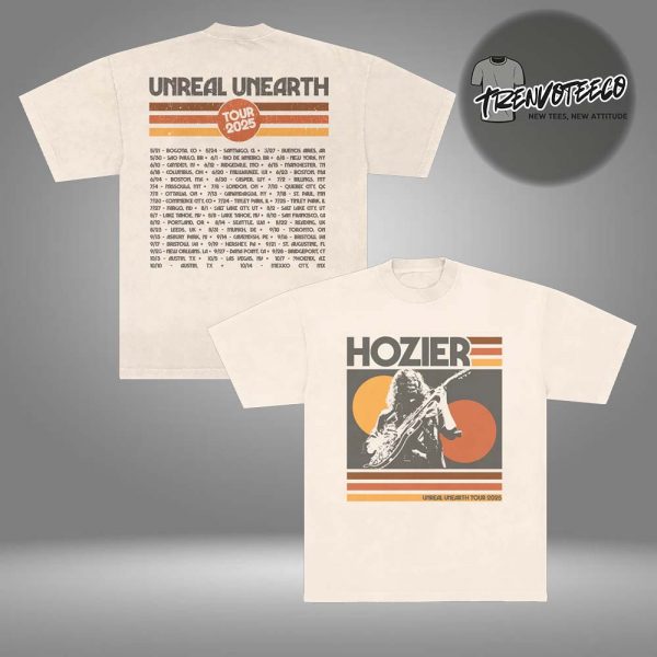 Hozier Unreal Unearth Tour 2025 Icon Logo Two Sided Unisex T-Shirt
