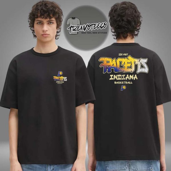 Indiana Pacers Jersey Knit Basketball Est 1967 Two Sided Unisex T-Shirt