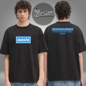 Oasis Edinburgh UK T Exclusive Merch On August 9 2025 Two Sided Unisex T-Shirt