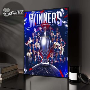 PSG Winners UEFA Super Cup 2025 Home Decor Poster Canvas