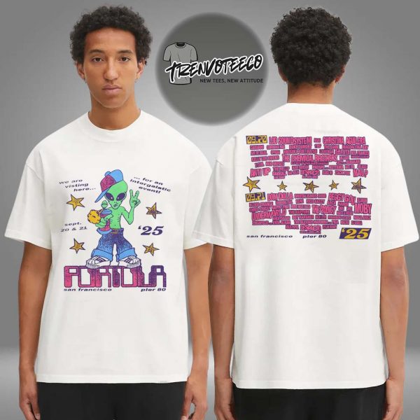 Portola Music Festival Intergalactic Visitor Lineup Two Sided Unisex T-Shirt