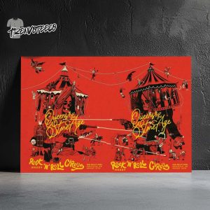 Queens Of The Stone Age Rock N Roll Circus Full Show Combined Poster At Don Valley Bowl In Sheffield UK On August 27 28 2025 Home Decor Poster Canvas