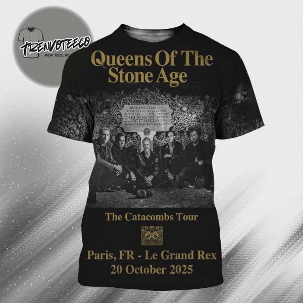 Queens Of The Stone Age The Catacombs Tour At Le Grand Rex In Paris FR On October 20 2025 All Over Print Shirt